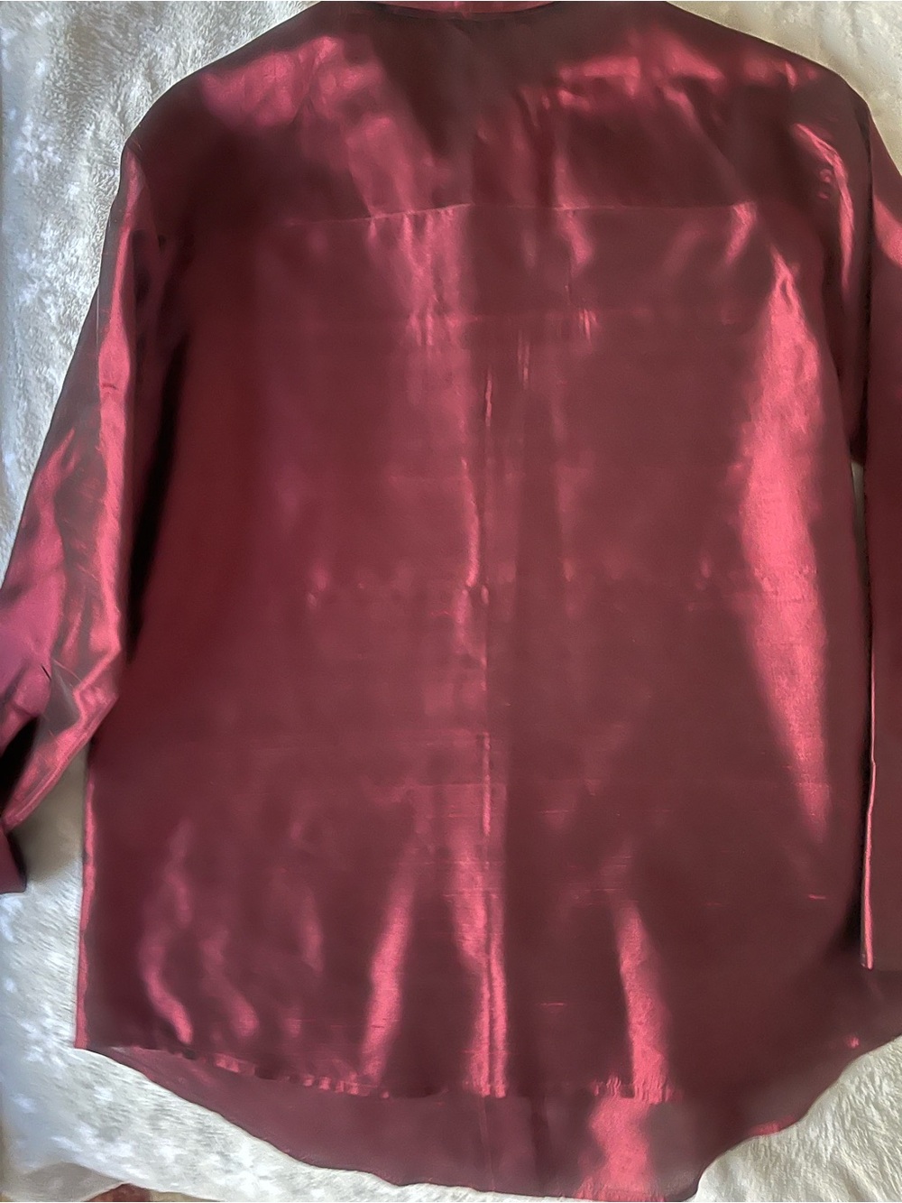 Dana Buchman Deep Burgundy Silk Blouse - Picture 6 of 6